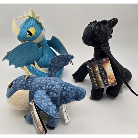 How To Train Your Dragon Plush Set 2025 Toothless Nadder Gronckle 3 Pack New - Picture 2 of 7